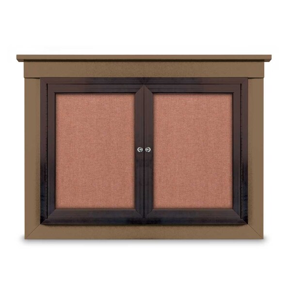 18"x24" 1-Door Enclosed Letterboard, Header, Green Felt/Lt Oak